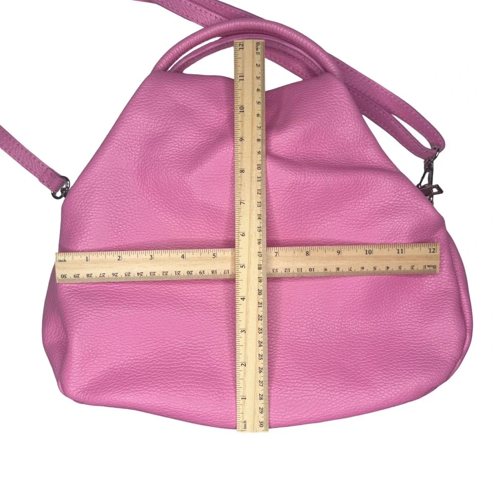 New Borse In Pelle Slouchy Dumpling Bag Leather Bubblegum Pink Two Way Italy